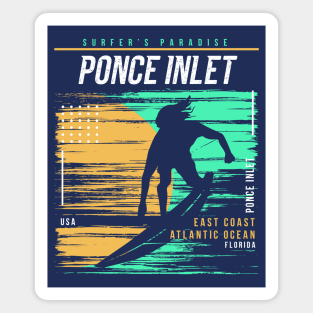 Retro Surfing Ponce Inlet, Florida // Vintage Surfer Beach // Surfer's Paradise Magnet